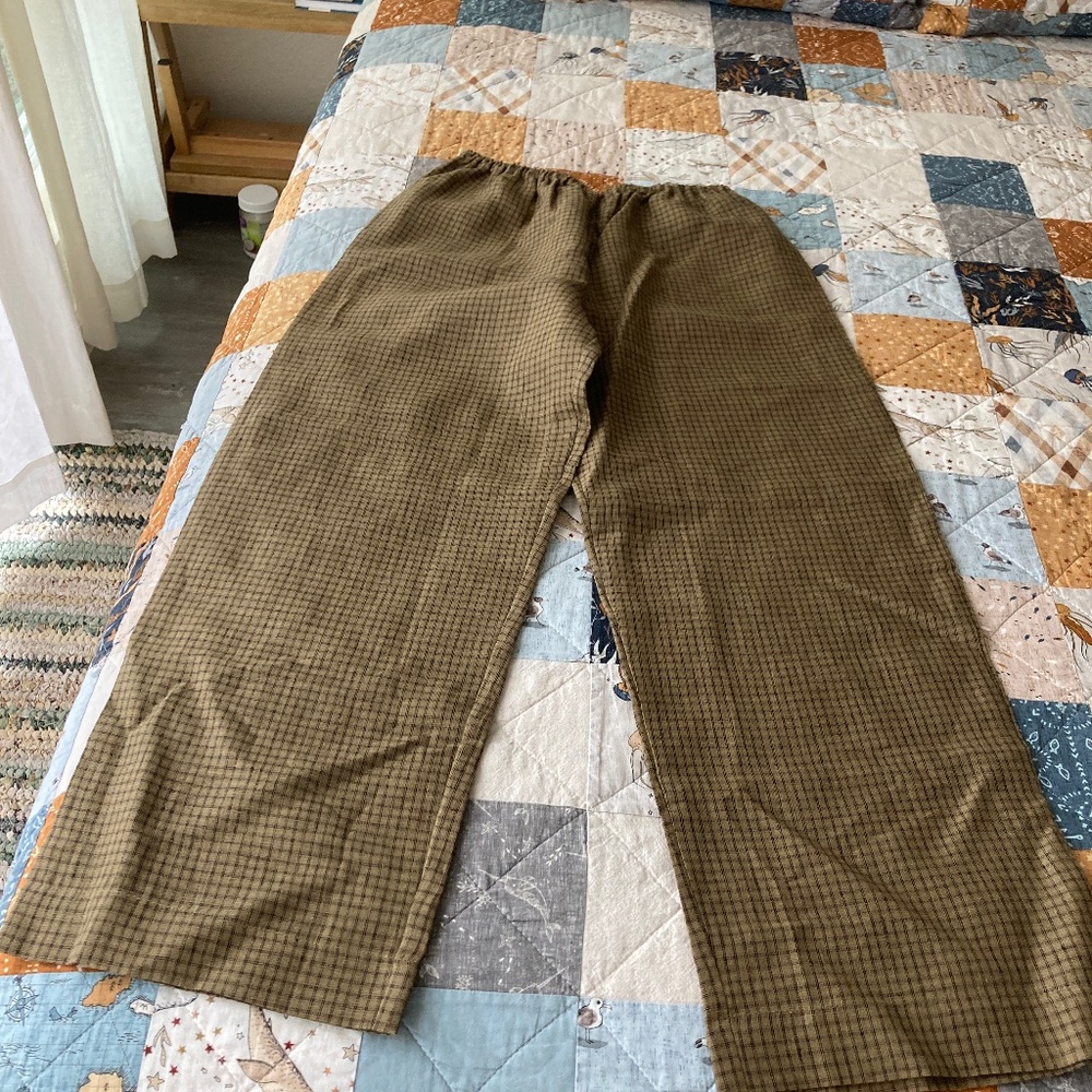 Deiji xs pine check linen pants